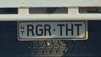 NT funny number plate, RGR THT. Picture: Facebook / Anna Harris