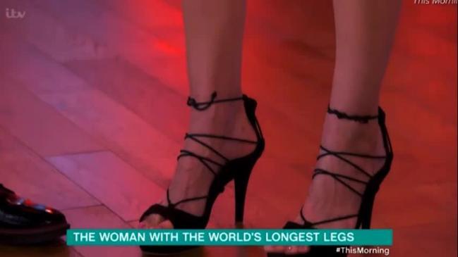 10 Adorable Photos Of Ekaterina Lisina: The Tallest Woman In The World.  Lisina holds two world records [    ] — the record for the lady with the longest legs [ htt 