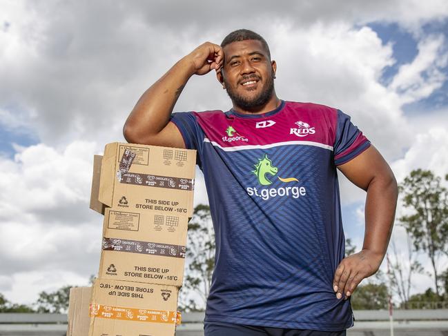 Reds prop Feao Fotuaika. Picture: Brendan Hertel, QRU