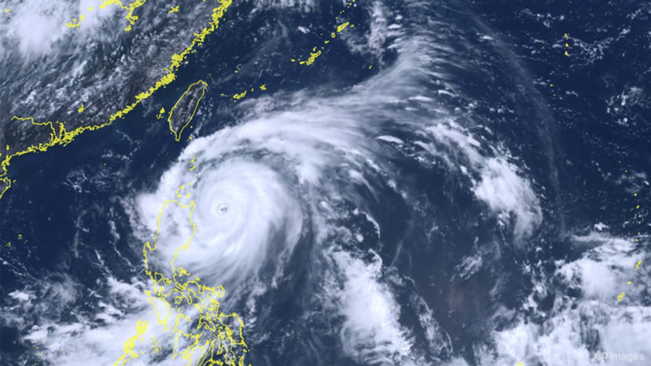 A satellite image taken by Himawari-8, a Japanese weather satellite, showing Typhoon Doksuri near the northern Philippines on Tuesday. Picture: National Institute of Information and Communications Technology