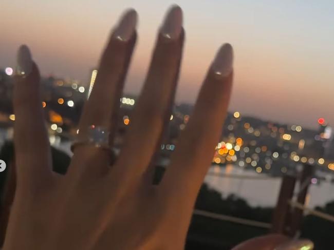 Delta Goodrem shows off her engagement ring. Picture: Instagram/Detragoodrem