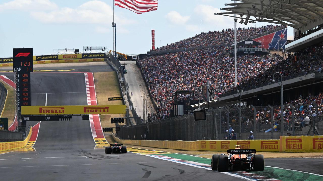 Lando Norris watched Max Verstappen get away. Photo by Mark Sutton / GETTY IMAGES NORTH AMERICA.