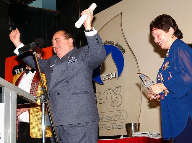 Winning a small business award in 2004. Picture: Elenor Tedenborg