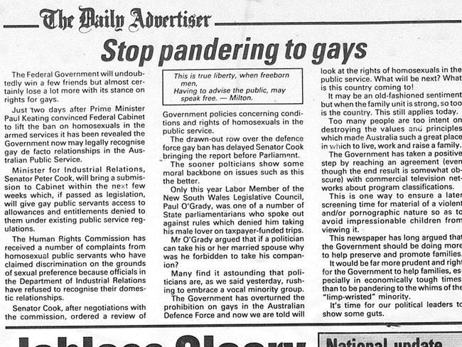 An editorial published in The Daily Advertiser when now Deputy Prime Minister of Australia Michael McCormack was editor.