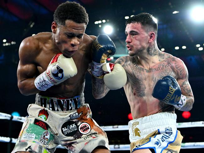 George Kambosos Jr (R) wants a rematch against Devin Haney. Picture: Quinn Rooney/Getty Images