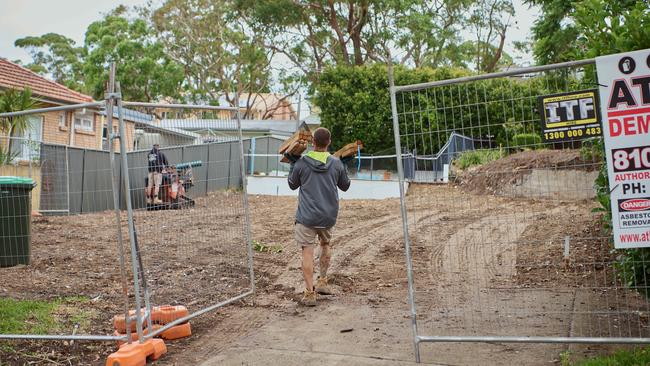 Building works at Scott Morrison's property. Picture: Flavio Brancaleone