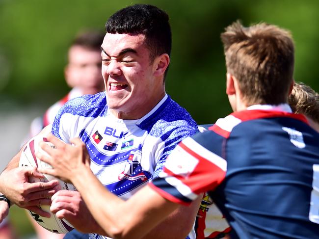 QSSRL; Aaron Payne Cup - Ignatius Park College and St Pats, Mackay. IPC's Isaiah Vailalo . Picture: Alix Sweeney