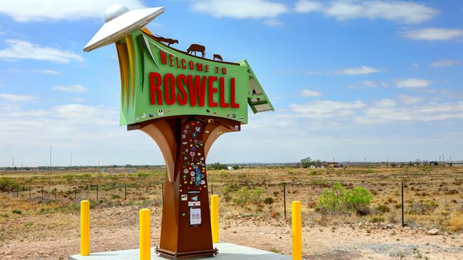 Roswell, alleged scene of a spacecraft crash.