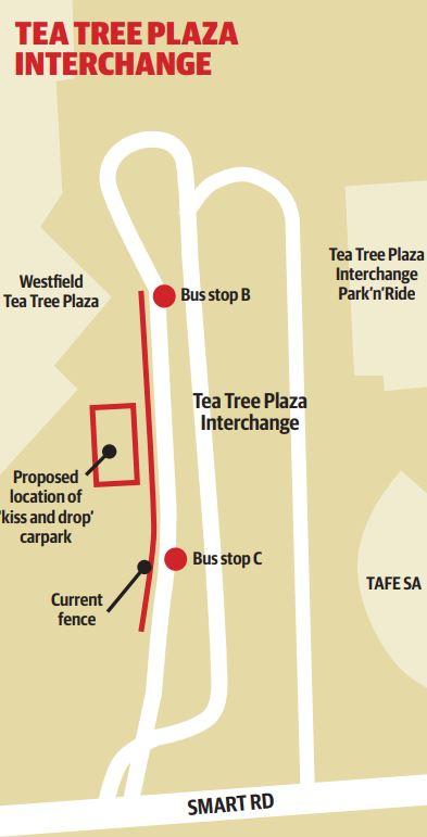 Tea Tree Plaza kiss and drop zone proposal.