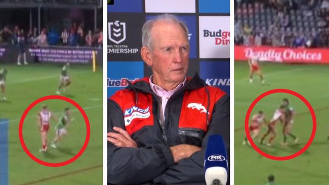 Wayne Bennett was fuming. Photo: Fox Sports