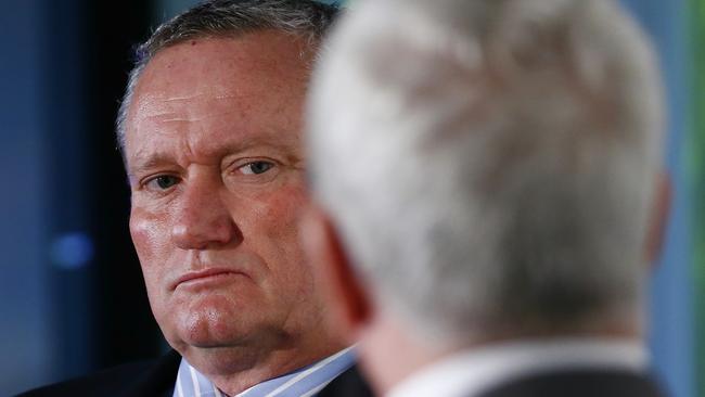 Stephen Dank talks with Mike Sheahan. Picture: Michael Klein