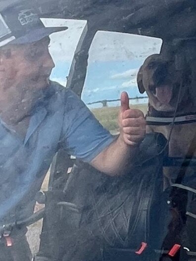 On March 11, Savannah Helicopter pilot Jack Terry ensured Zera the dog was able to be evacuated with her family from Burketown as the flood devastated the town. Picture: Supplied