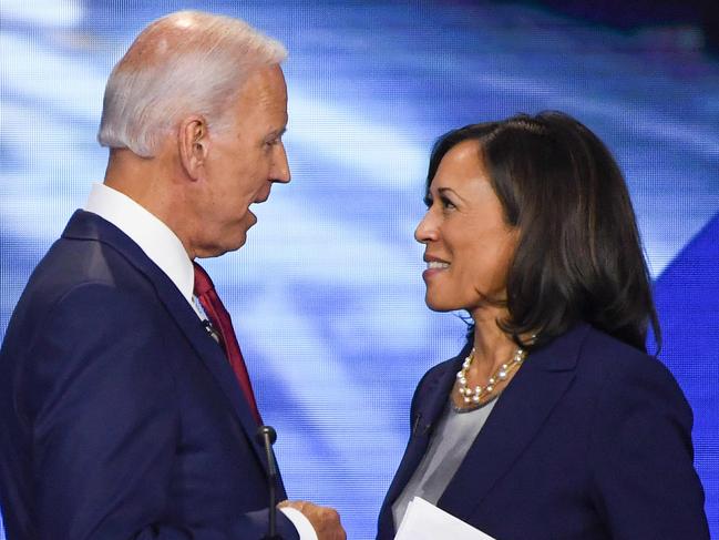 Joe Biden and Kamala Harris. Mr Biden said he wanted his team to “look like the country” before he chose her as his running mate. Picture: AFP