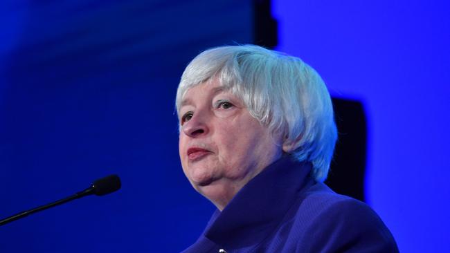 US Treasury Secretary Janet Yellen speaks last month. A top-up tax meant to help governments enforce the 15 per cent minimum tax, especially with China, is backed by Ms Yellen and her counterparts from nearly 140 countries. Picture: AFP