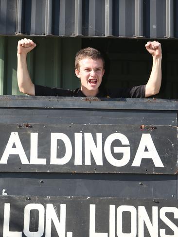 Scoreboard attendant Elijah Webb was happy about the game. Picture: Tait Schmaal