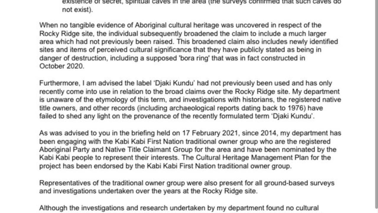 Minister Mark Bailey said in a February letter to a Greens MP that claims for protection of the Pyramid site had expanded in scope over the years.