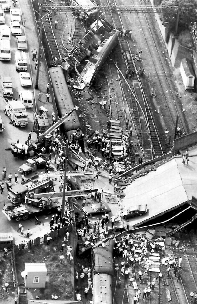 The Granville train crash. Picture: News Limited