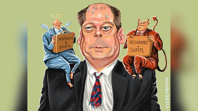 Westpac CEO Peter King. Illustration: John Tiedemann.