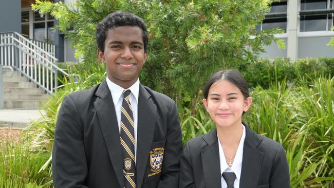 St Thomas More College captains Alin Shaji and Zara Gavarra. Photo – contributed.