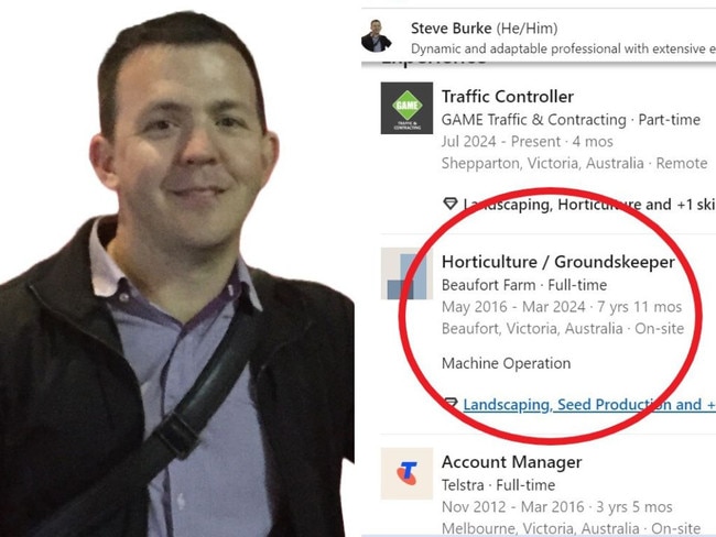 Convicted child sex offender Steven Burke's Linkedin profile. Picture: Supplied