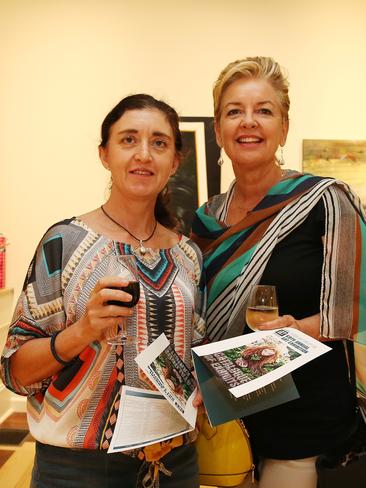 <p>Bronwyn Demaio and Lee Hurford plus members of the Cairns Art Society celebrated their 69th Annual Art Exhibition at the official opening of the exhibition at the Cairns Regional Gallery. PICTURE: JUSTIN BRIERTY</p>