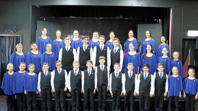 Rockhampton Music Union Youth Choir performs their eisteddfod selection at the Denison St hall Saturday night. Picture: contributed