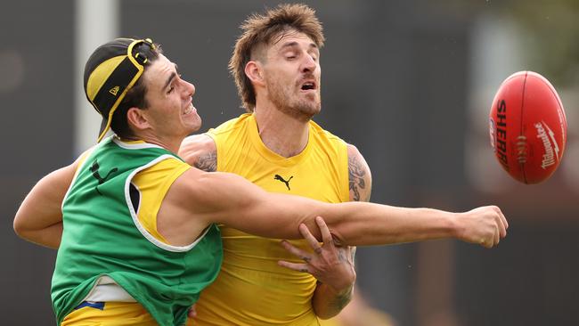 Sam Naismith (right) played his first game in almost four years in Opening Round. Picture: Robert Cianflone/Getty Images