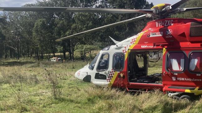 The Westpac Helicopter was called to Newton Boyd to fly a woman who had a motorcycle crash.