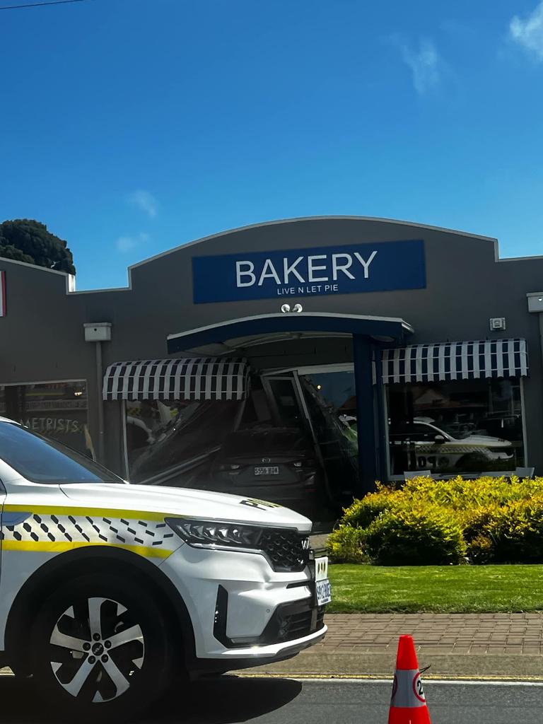 A car crashed through the front of Live N Let Pie on Sunday morning. Picture: Supplied