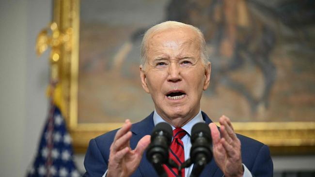 US President Joe Biden speaks at the White House about the Gaza campus protests on Wednesday US time, after his Asian American speech. Picture: AFP