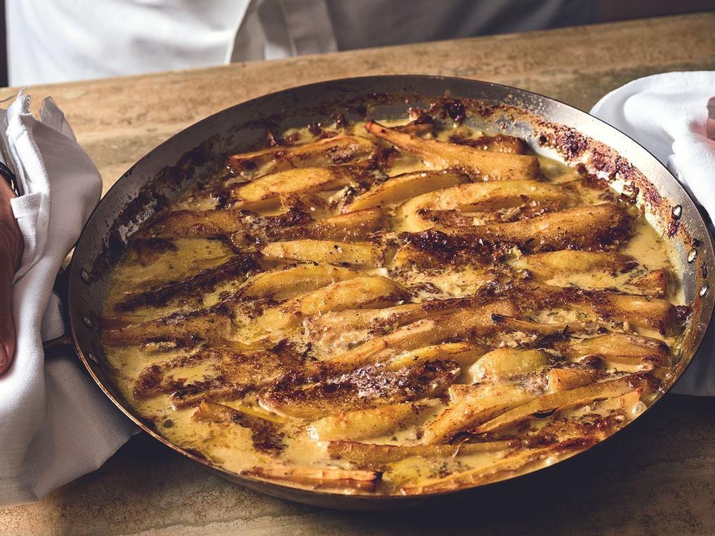 Parsnip, orange and vadouvan gratin.