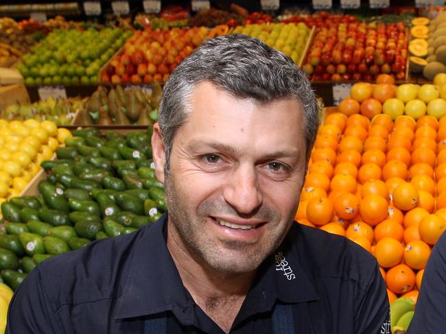 Gourmet grocers are fighting back against the big grocery chains in Tasmania, Hill Street Grocer owners from left, Nick Nikitaras and Marco Nikitaras at the Augusta Road store