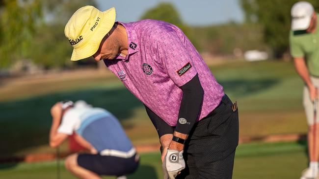 New South Welshman Daniel Gale practising before his round at the NT PGA Championship. Picture: Taylah Somerville