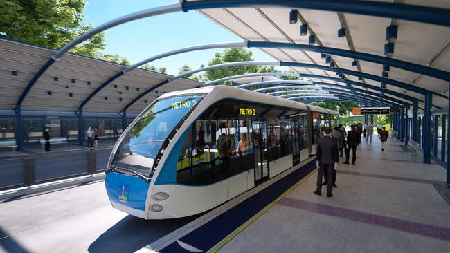 Artist’s impression of the Brisbane Metro.