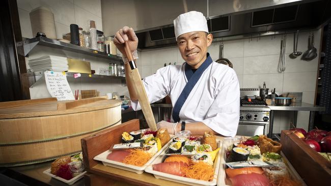 Sushi Chef Masaaki Koyama of Masaaki's Sushi at Geeveston. Picture Chris Kidd