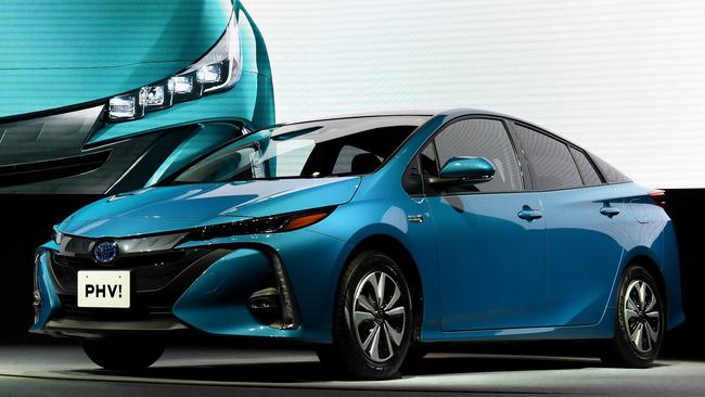 A Toyota Prius PHV (plug-in hybrid vehicle). Picture: AFP