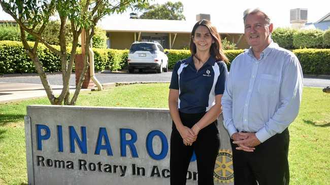 NEW VISION: Pinaroo Roma incoming CEO Melanie Calvert   with outgoing CEO Ian Murphy. Picture: James Liveris