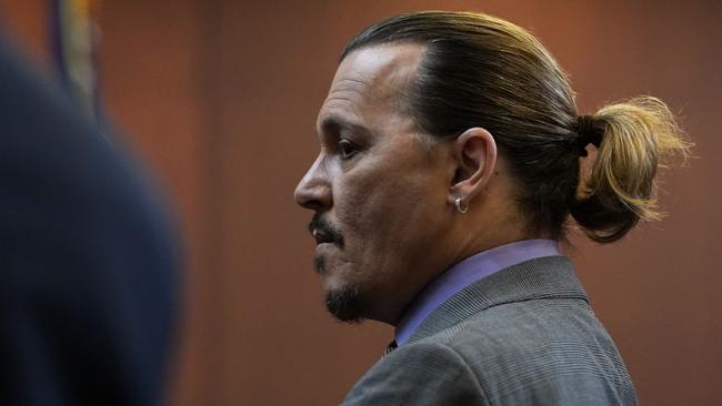 Johnny Depp in court today. Picture: AFP