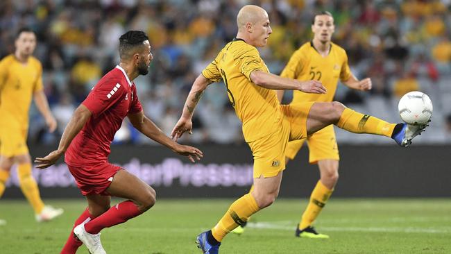 Aaron Mooy had moments of quality against Lebanon.