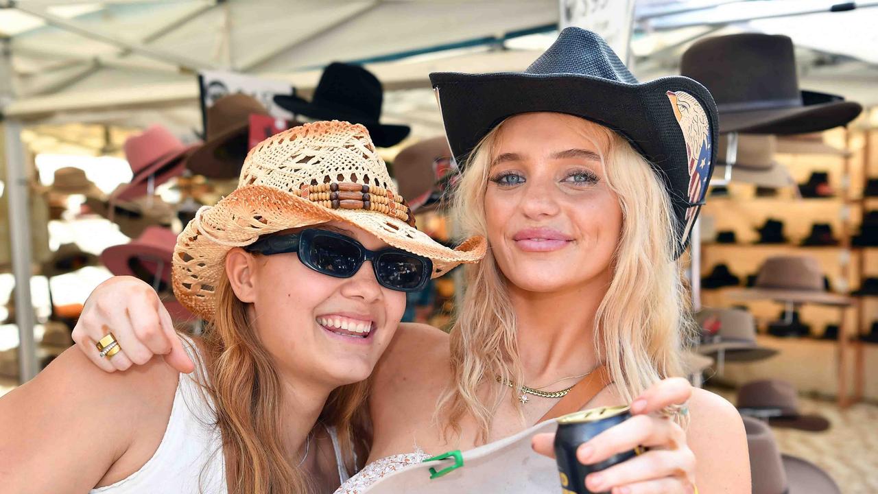 Keara Woods and Makayla Matt-West at the Gympie Muster. Picture: Patrick Woods.