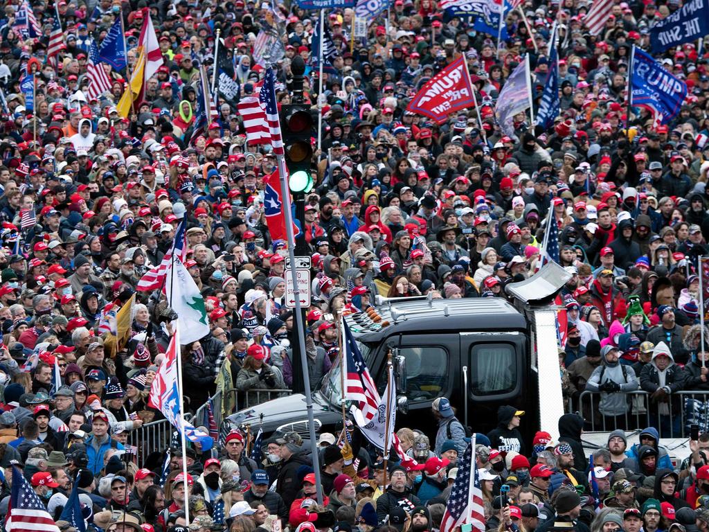 Trump called on his supporters to keep fighting the election results. Picture: AFP