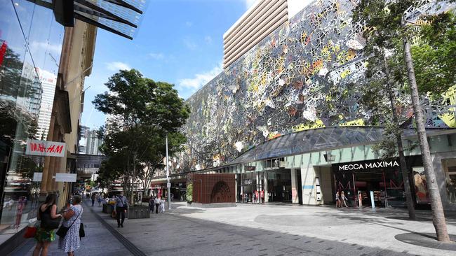 Queen Street Mall all but empty on Tuesday. Picture: Tara Croser