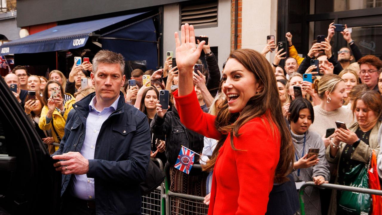 Kate meets members of the public at Dog &amp; Duck Pub in Soho, central London, on May 4, 2023. Picture: Jamie Lorriman/AFP