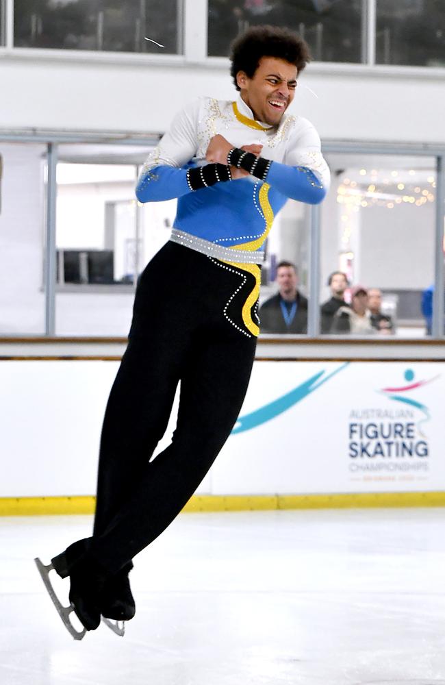 Darian Kaptich from QLD Australian Figure Skating Championships in Brisbane. Thursday December 1, 2022. Picture, John Gass