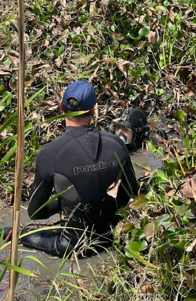 Police divers are searching Plantation Creek in Ayr for missing man Selwyn Malayta.