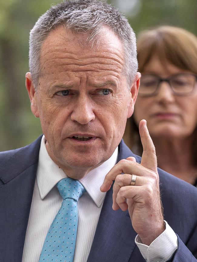 Federal Opposition Leader Bill Shorten speaks to the media on Wednesday.