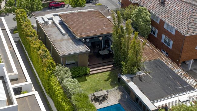 ‘One of the things I love about the house is that it does not have much street presence and so it’s a bit of a surprise once you head upstairs. It’s an upside-down house,” says Tara Bishop of the Toorak home. Picture: David Geraghty