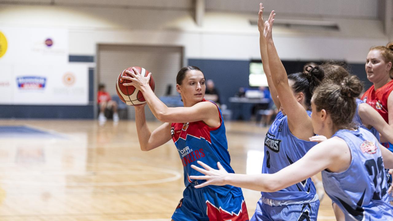 Kirby Harley for Toowoomba Mountaineers against Northside Wizards in QSL Division 1 Women round 2 basketball at Clive Berghofer Arena, St Mary's College, Sunday, April 21, 2024. Picture: Kevin Farmer