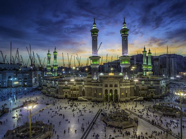 People gathering outside Al-Masjid al-Haram, Mecca, Saudi Arabiain 2022. Picture: Getty Images