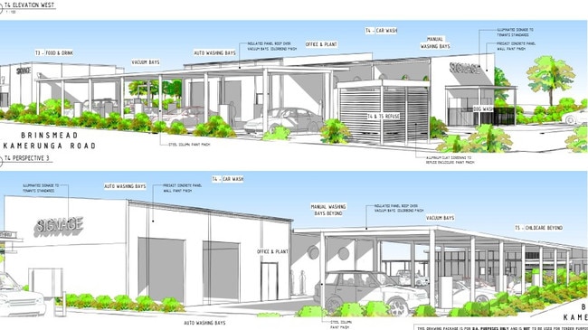 Drawings of the proposed car wash at Lake Placid Rd. Picture: Supplied